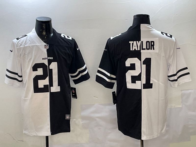 Men Washington Commanders #21 Taylor White Black Fashion 2025 Nike Limited NFL Jersey style 1